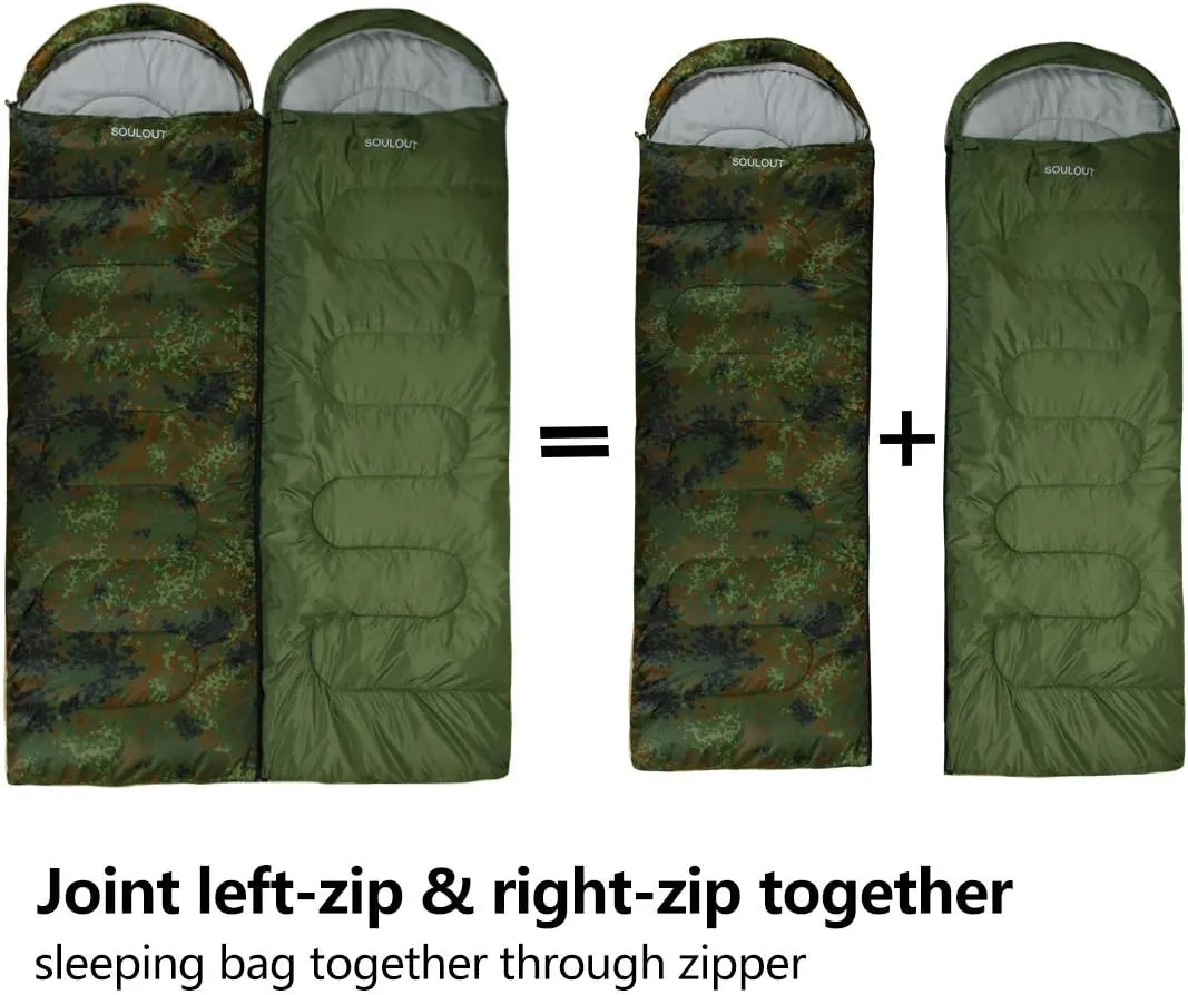 Sleeping Bag,3-4 Seasons Warm Cold Weather Lightweight, Portable, Waterproof Sleeping Bag with Compression Sack for Adults & Kids - Indoor & Outdoor: Camping, Backpacking, Hiking