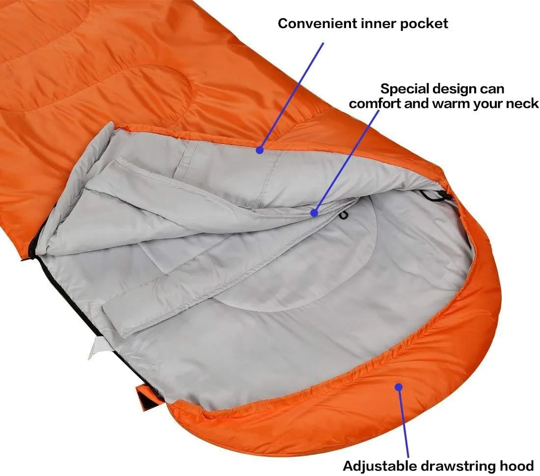Sleeping Bag,3-4 Seasons Warm Cold Weather Lightweight, Portable, Waterproof Sleeping Bag with Compression Sack for Adults & Kids - Indoor & Outdoor: Camping, Backpacking, Hiking