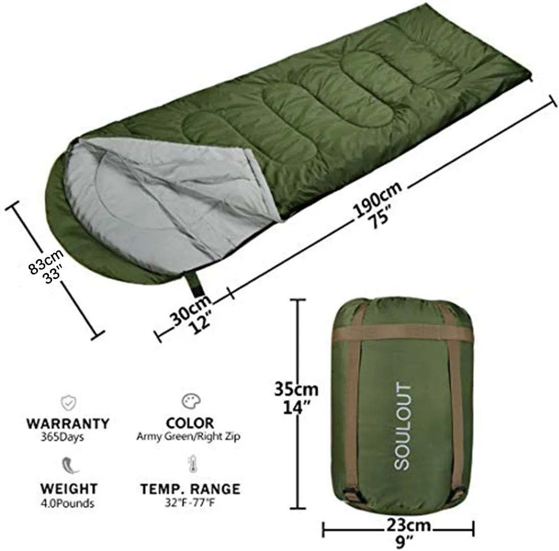 Sleeping Bag,3-4 Seasons Warm Cold Weather Lightweight, Portable, Waterproof Sleeping Bag with Compression Sack for Adults & Kids - Indoor & Outdoor: Camping, Backpacking, Hiking