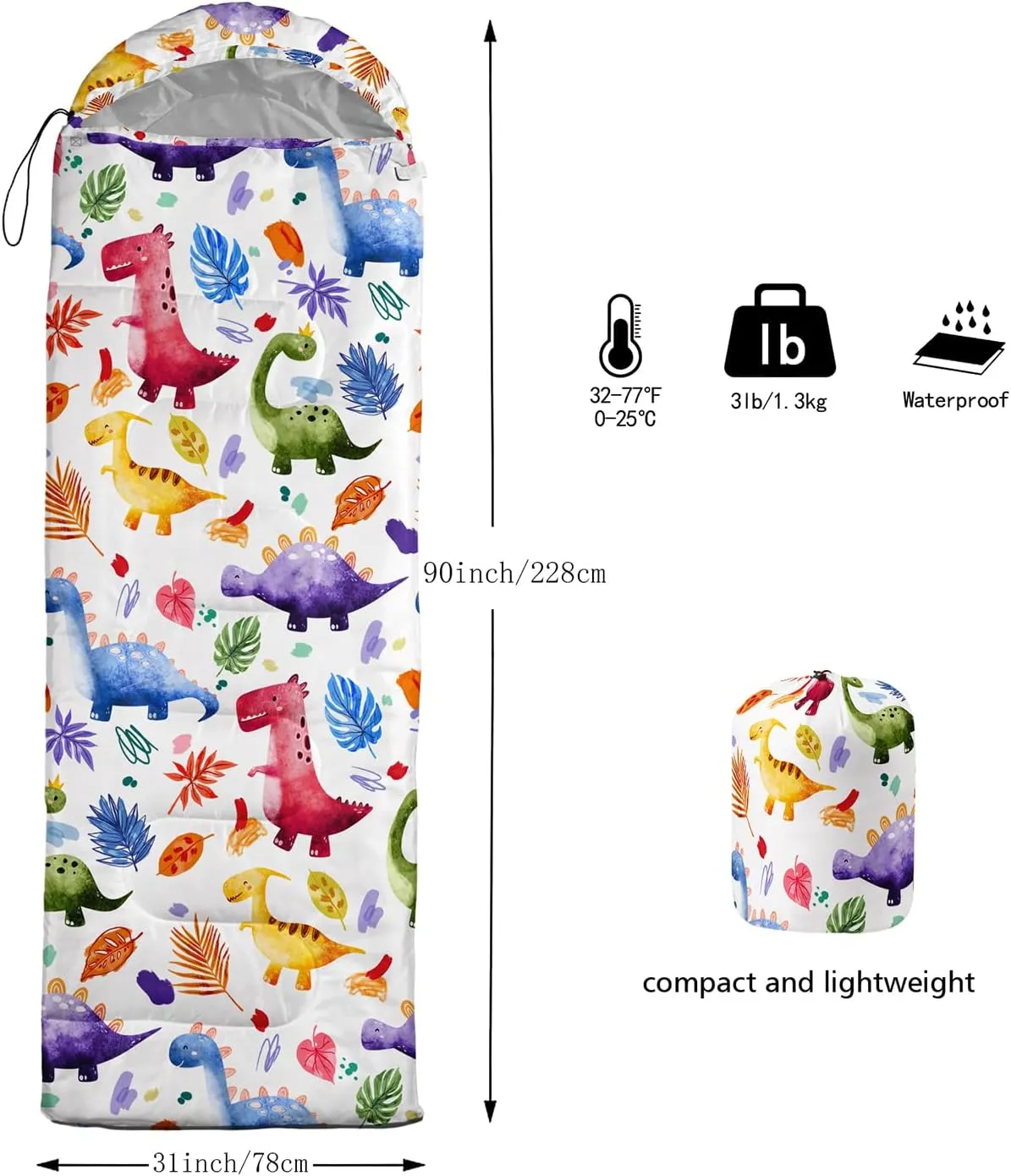 Sleeping Bags for Adults Kids,Backpacking Camping Sleeping Bag for Girls Boys Lightweight Waterproof Cold/Warm Weather Sleeping Bag for All Season