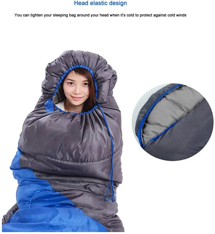 Sleeping Bags for Adults Rectangular, Envelope Warm Single 4 Seasons Sleeping Bag, Lightweight, Compact, for Camping, Indoor-Outdoor, 19075cm, with Compression Sack