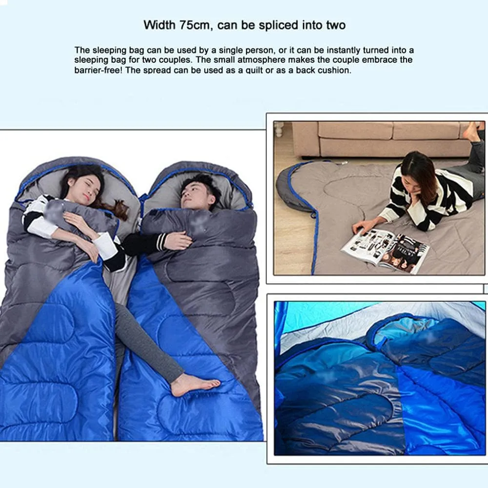 Sleeping Bags for Adults Rectangular, Envelope Warm Single 4 Seasons Sleeping Bag, Lightweight, Compact, for Camping, Indoor-Outdoor, 19075cm, with Compression Sack
