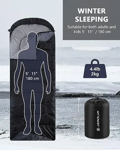 Sleeping Bags w/ Compression Bag for Adults Backpacking Lightweight
