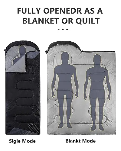 Sleeping Bags w/ Compression Bag for Adults Backpacking Lightweight