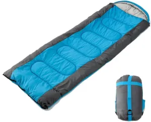 Sleeping Camping Bag - 3 Season Warm & Cool Weather, Rectangular Sleeping Bag, Lightweight, Waterproof for Adults & Kids, Camping Gear Equipment, Blue, 74'*29'-2.2lbs