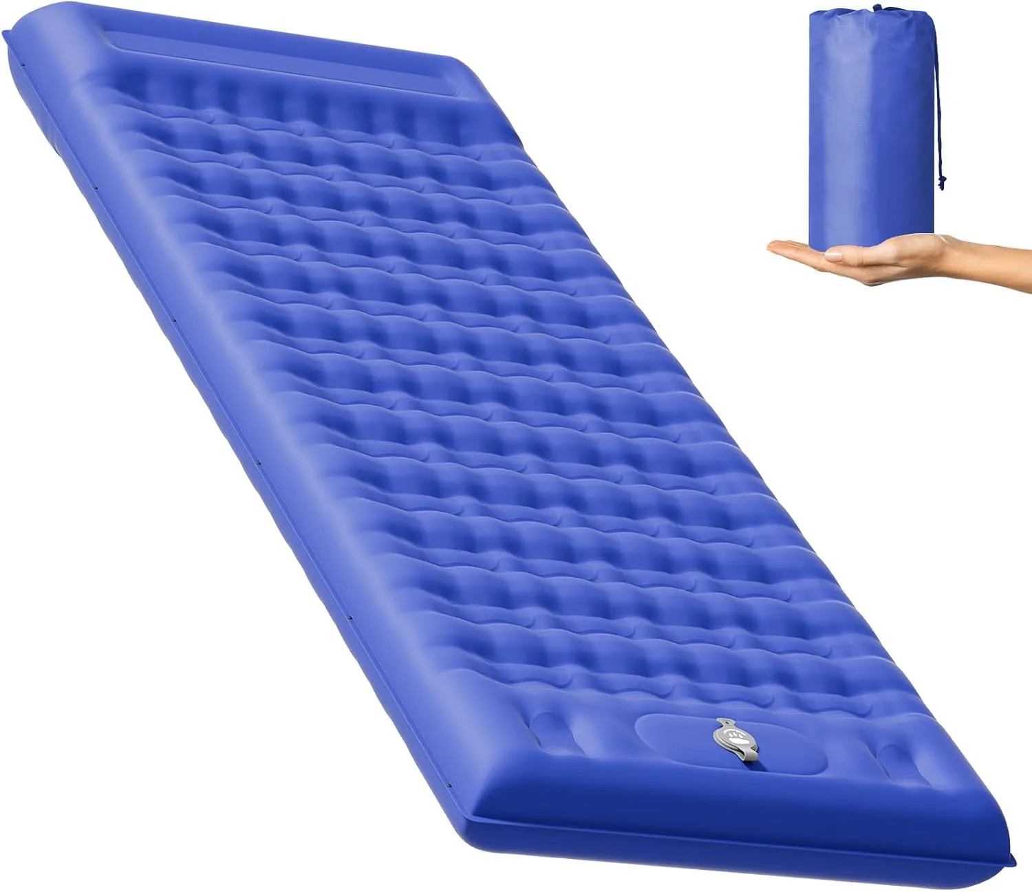 Sleeping Pad 4.7" Extra Thick, Upgraded Reinforced Support Structure with Built-in Foot Pump and Pillows Portable Camping Air Mattress Bed for Tent Backpacking Hiking