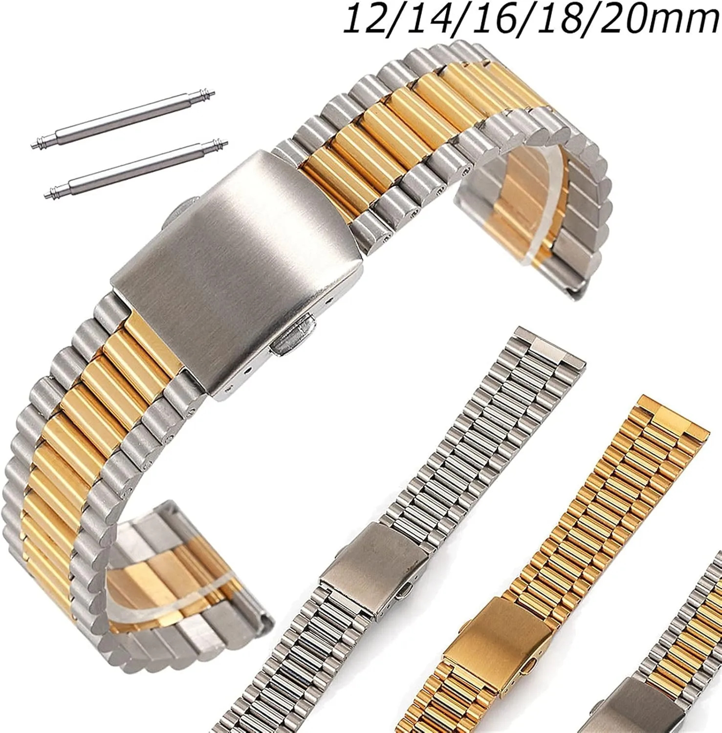 smart watch 12mm 14mm 16mm 18mm 20mm metal stainless steel replacement strap bracelet