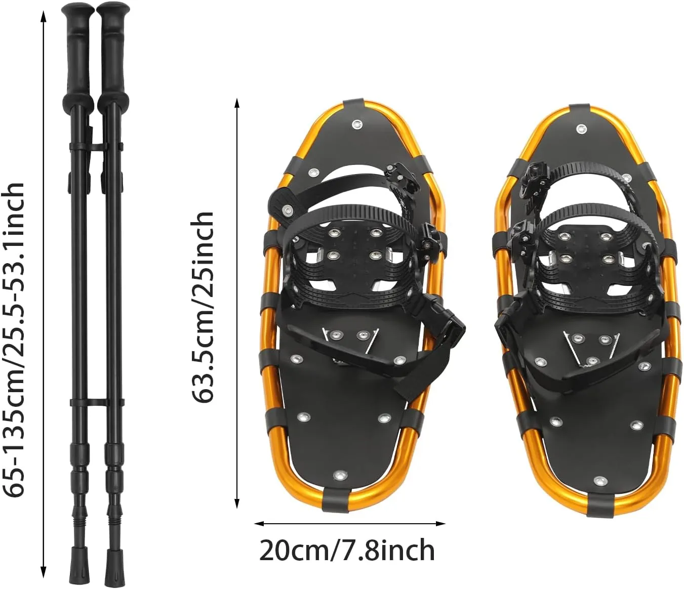 Snow Shoes for Women, Men, Youth, Kids, Light Aluminum Weight Snowshoes with Adjustable Trekking Poles, Carrying Bag, Serrated Claws for Skiing and Snow Trekking