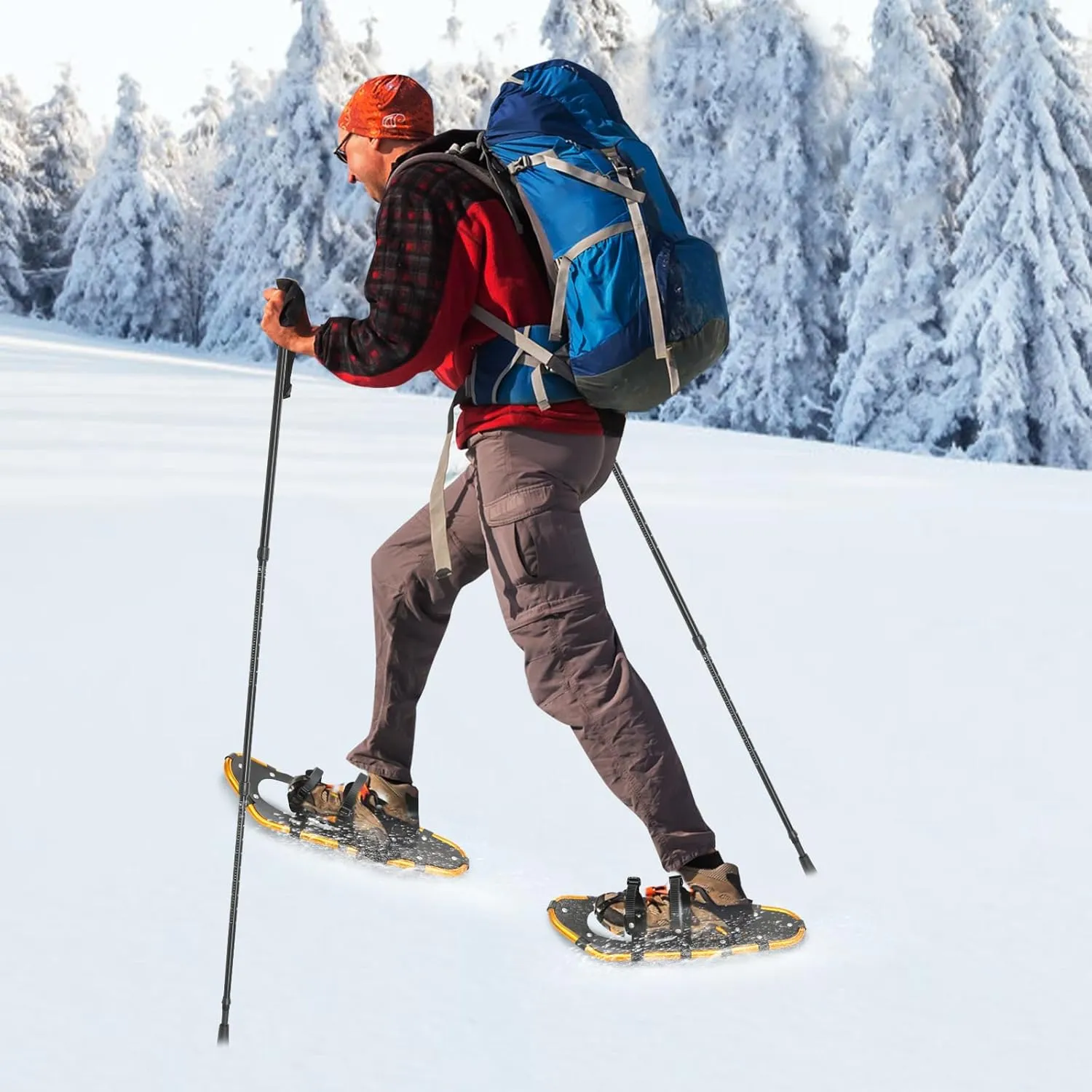 Snow Shoes for Women, Men, Youth, Kids, Light Aluminum Weight Snowshoes with Adjustable Trekking Poles, Carrying Bag, Serrated Claws for Skiing and Snow Trekking
