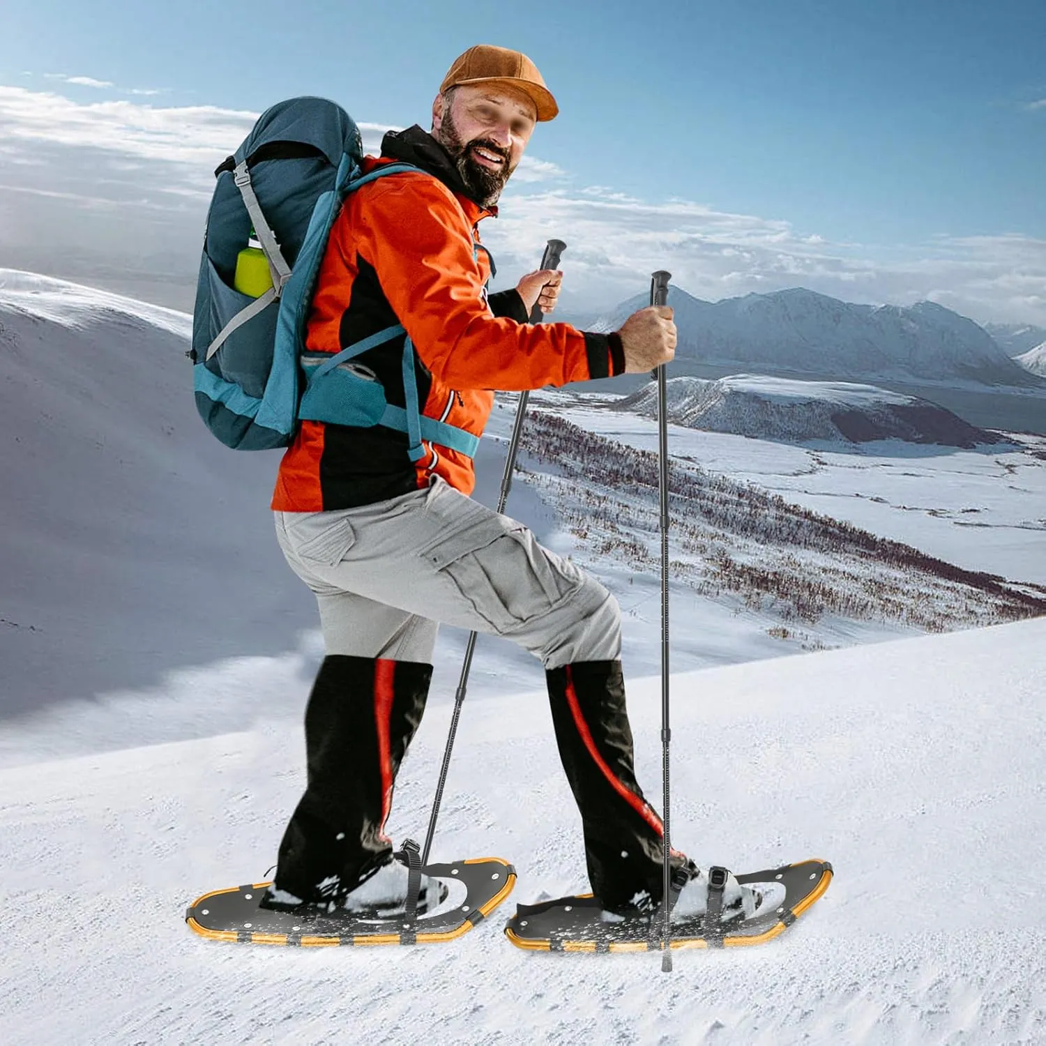 Snow Shoes for Women, Men, Youth, Kids, Light Aluminum Weight Snowshoes with Adjustable Trekking Poles, Carrying Bag, Serrated Claws for Skiing and Snow Trekking