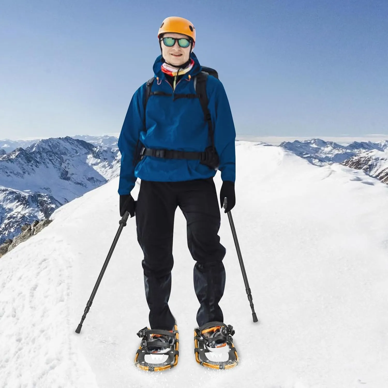Snow Shoes for Women, Men, Youth, Kids, Light Aluminum Weight Snowshoes with Adjustable Trekking Poles, Carrying Bag, Serrated Claws for Skiing and Snow Trekking