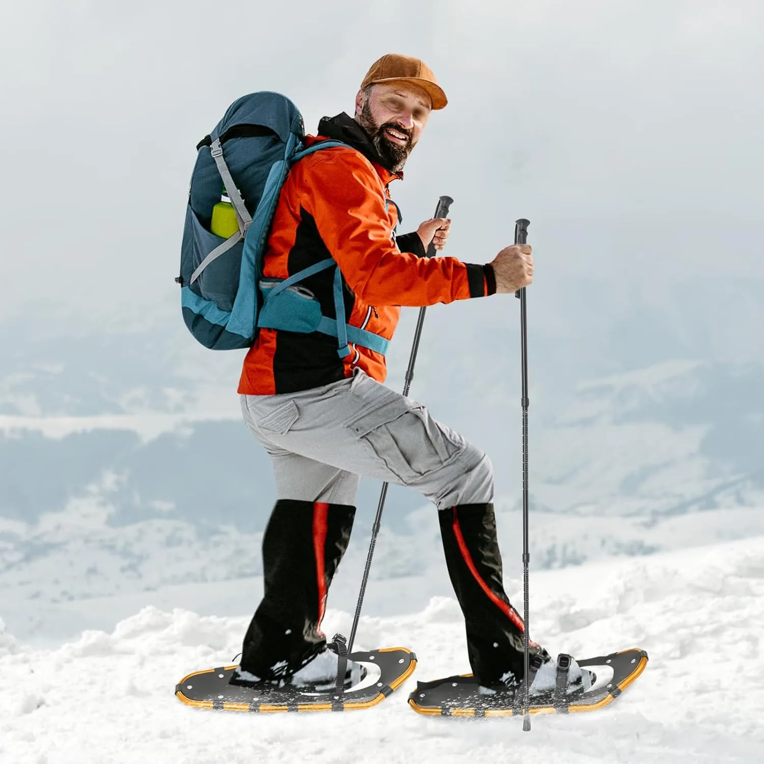 Snow Shoes for Women, Men, Youth, Kids, Light Aluminum Weight Snowshoes with Adjustable Trekking Poles, Carrying Bag, Serrated Claws for Skiing and Snow Trekking