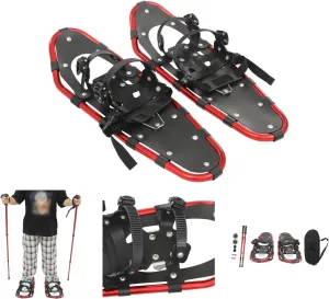 Snowshoes, Snowshoeing Kit, Skiing Equipment, Adjustable Binding Skiing Shoes, with Snow Shoes & Carrying Bag & Adjustable Trekking Poles, for Ski Resort, Outdoor Skiing Program