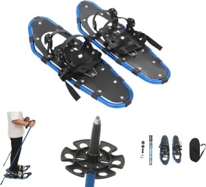 Snowshoes, Snowshoeing Kit, Skiing Equipment, Adjustable Binding Skiing Shoes, with Snow Shoes & Carrying Bag & Adjustable Trekking Poles, for Ski Resort, Outdoor Skiing Program
