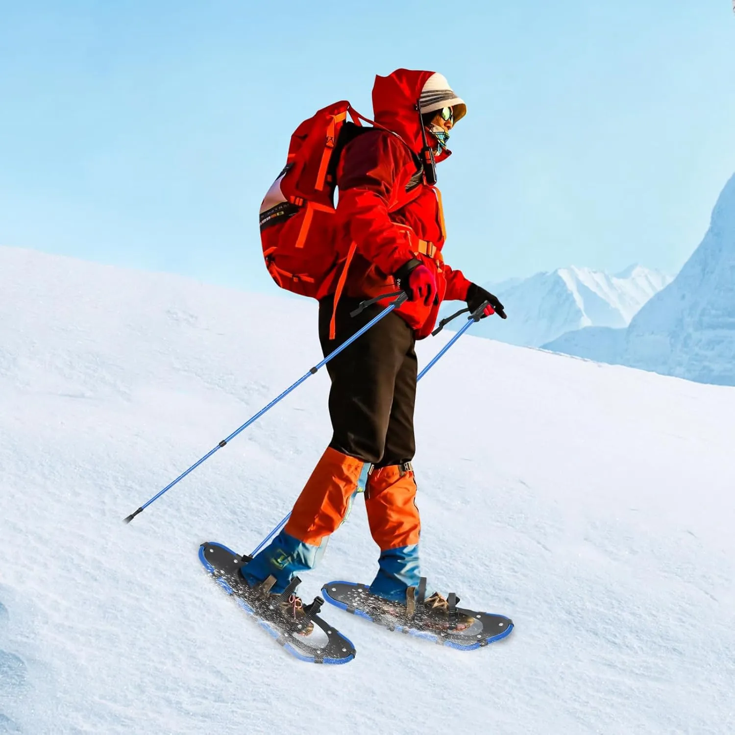 Snowshoes, Snowshoeing Kit, Skiing Equipment, Adjustable Binding Skiing Shoes, with Snow Shoes & Carrying Bag & Adjustable Trekking Poles, for Ski Resort, Outdoor Skiing Program