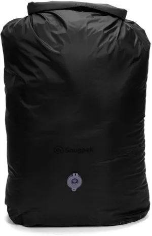 Snugpak Dri-Sak with Air Valve, Waterproof Storage Bag with Roll and Clip Seal, 20 Liter, Black