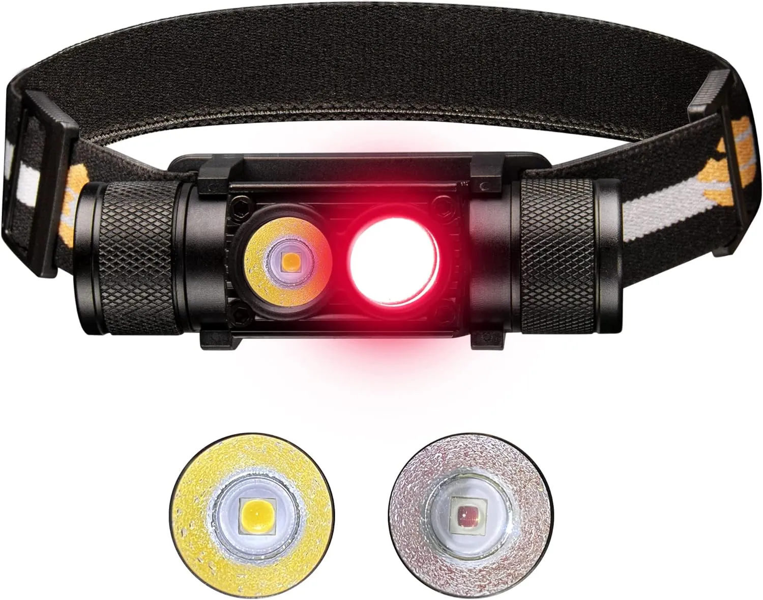 sofirn [2PCS / Bundel] D25S Headlamp Rechargeable 1200 High Lumen & D25LR Headlamp with Red Light for Adults, Camping