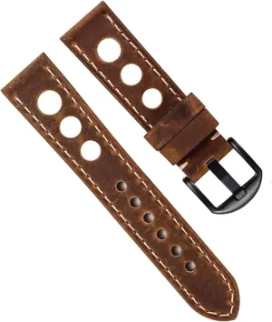Soft Leather Vintage Watch Strap Three Holes Breathable Watch Band With Buckle Watch Belt