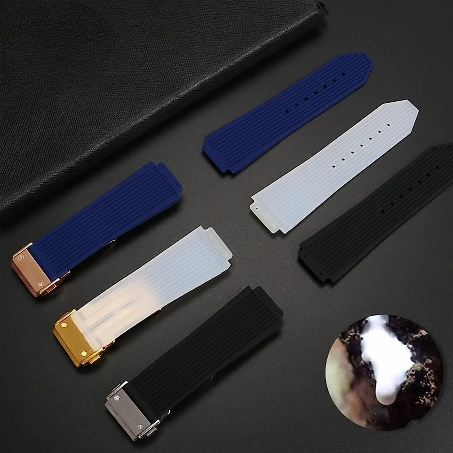 Soft Silicone Strap With Butterfly Buckle For Hublot BIG BANG Watch band replacement Accessories 26 * 19mm