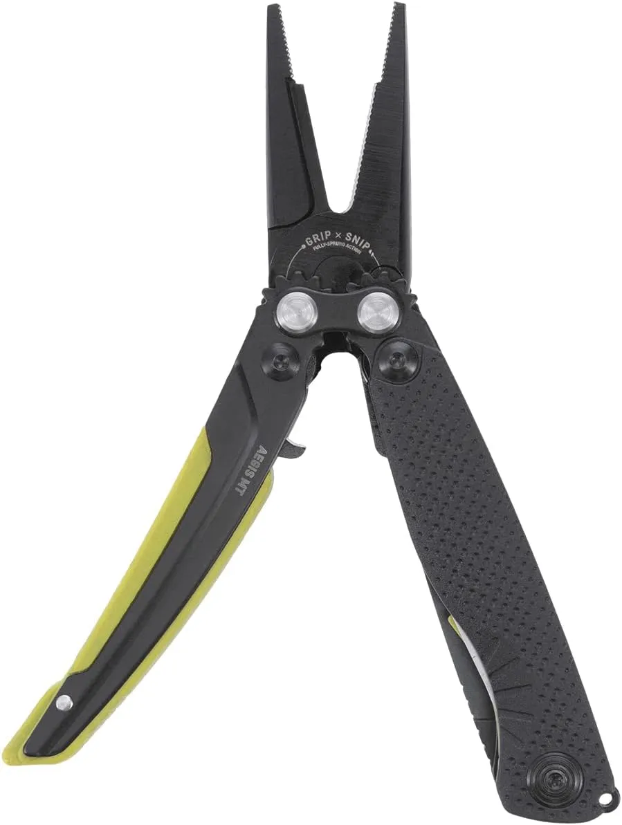 SOG Aegis MT Lightweight Compact Multi-Tool for Outdoor Use with Stainless Steel Clip-Point Blade and Pliers, Black/Moss