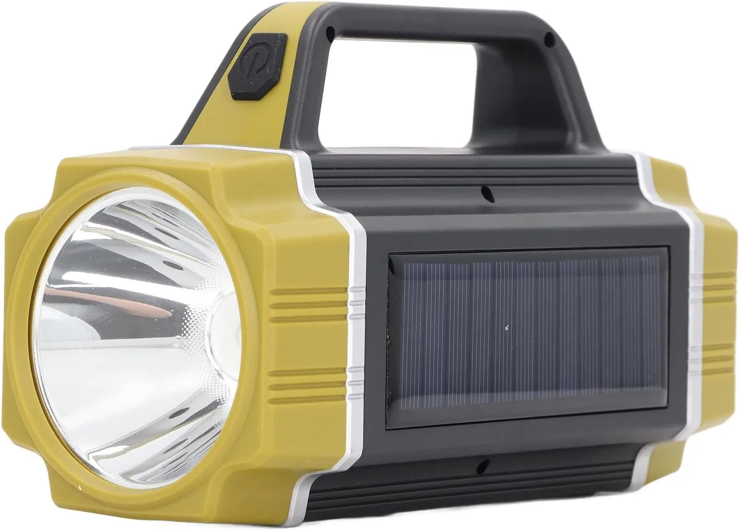 Solar Flashlight, Front and Side Lighting, 6 Gears, Super Bright, USB Charging, Waterproof, Handheld Searchlight