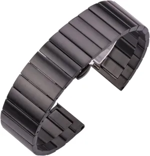 Solid Stainless Steel Watch Band Bracelet 16mm 18mm 20mm 22mm Silver Black Brushed Metal Watchbands Strap