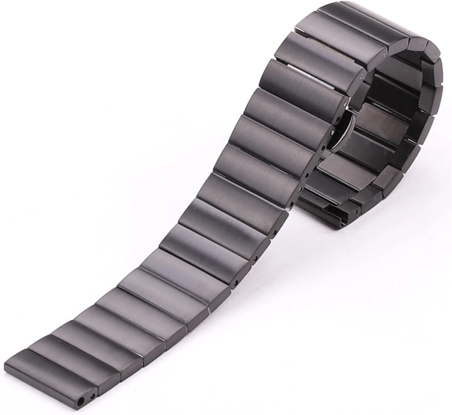 Solid Stainless Steel Watch Band Bracelet 16mm 18mm 20mm 22mm Silver Black Brushed Metal Watchbands Strap