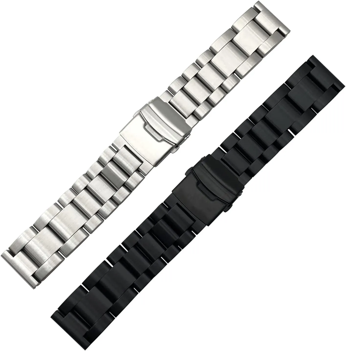 Solid Thickening 5.5mm 316L Stainless Steel Watchbands Silver 22mm 24mm 26mm Metal Watch Band Strap Wrist Watches Bracelet