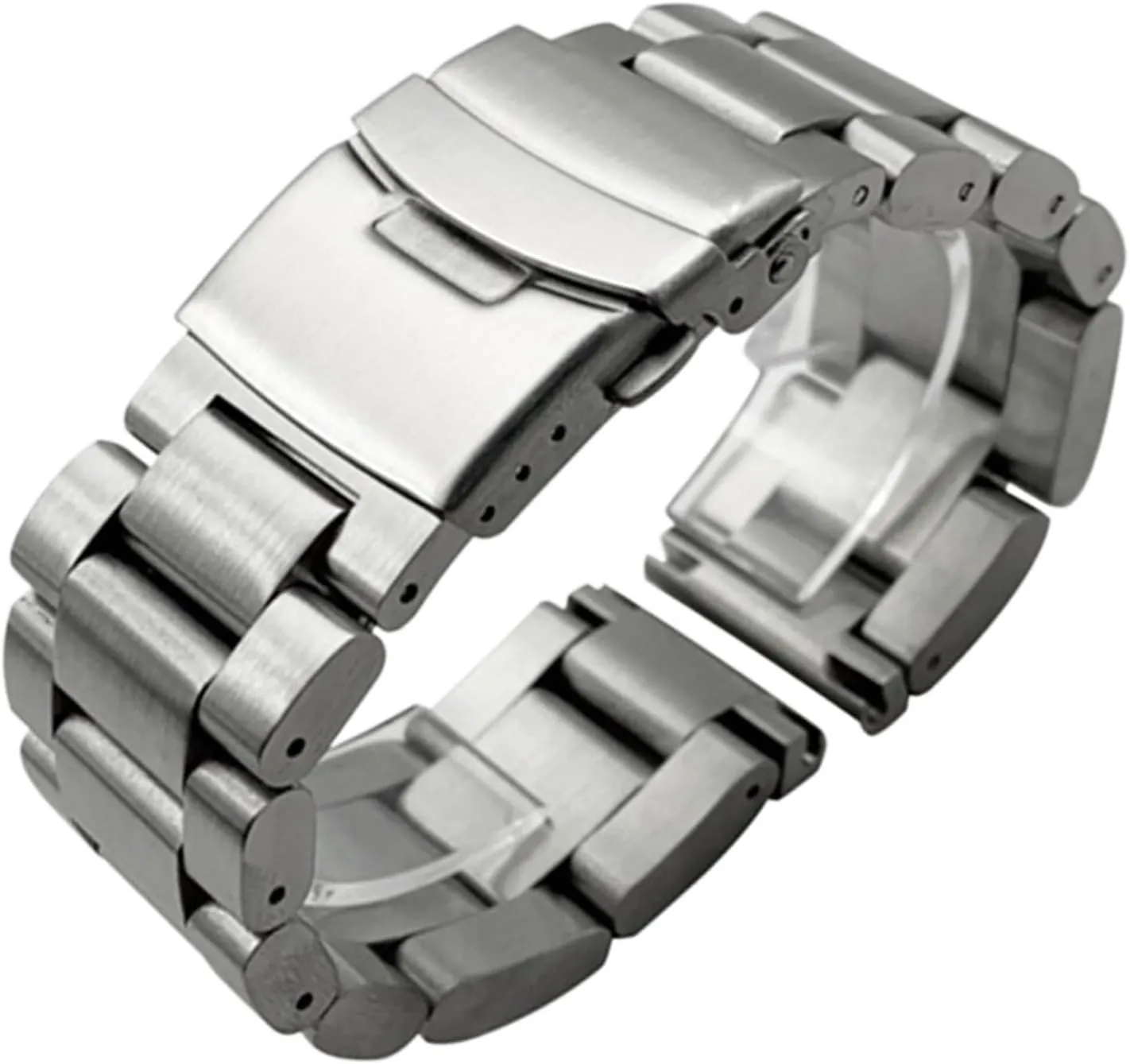 Solid Thickening 5.5mm 316L Stainless Steel Watchbands Silver 22mm 24mm 26mm Metal Watch Band Strap Wrist Watches Bracelet