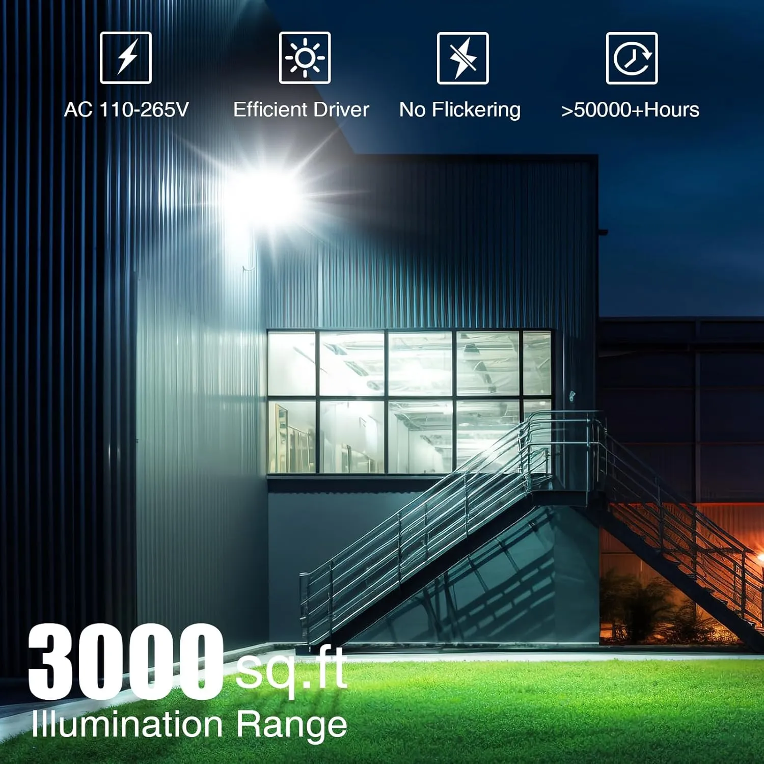 SOLLA 2024 New Upgraded 300W LED Stadium Flood Light with Dusk to Dawn Photocell, Extreme Bright 6000K 30000LM 110-265V, IP66 Waterproof, Perfect Arena Light for Garden, Rooftop, Backyards, Streets