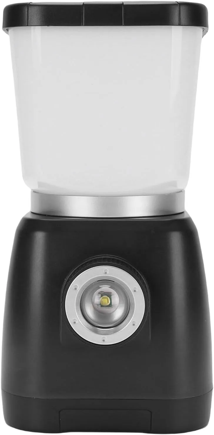 Sorandy Rechargeable Camping Lantern, 6000mAh Emergency Hanging Light, Hand Cranked Self Generating Electricity, Water Proof LED Tent Light Flashlight for Hurricane, Power Outages, Hiking (Black)