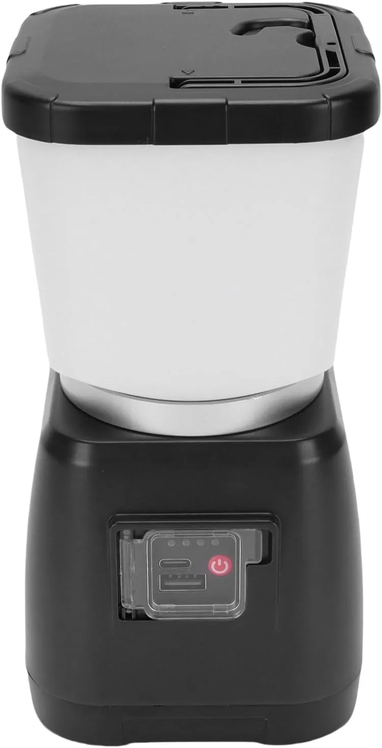 Sorandy Rechargeable Camping Lantern, 6000mAh Emergency Hanging Light, Hand Cranked Self Generating Electricity, Water Proof LED Tent Light Flashlight for Hurricane, Power Outages, Hiking (Black)