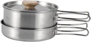 Sosoport 1set Multi-Function Camping Pan Folding Handle Versatile Cookware for Outdoor Cooking Picnics and Hiking and Wear-Resistant Cooking Pot