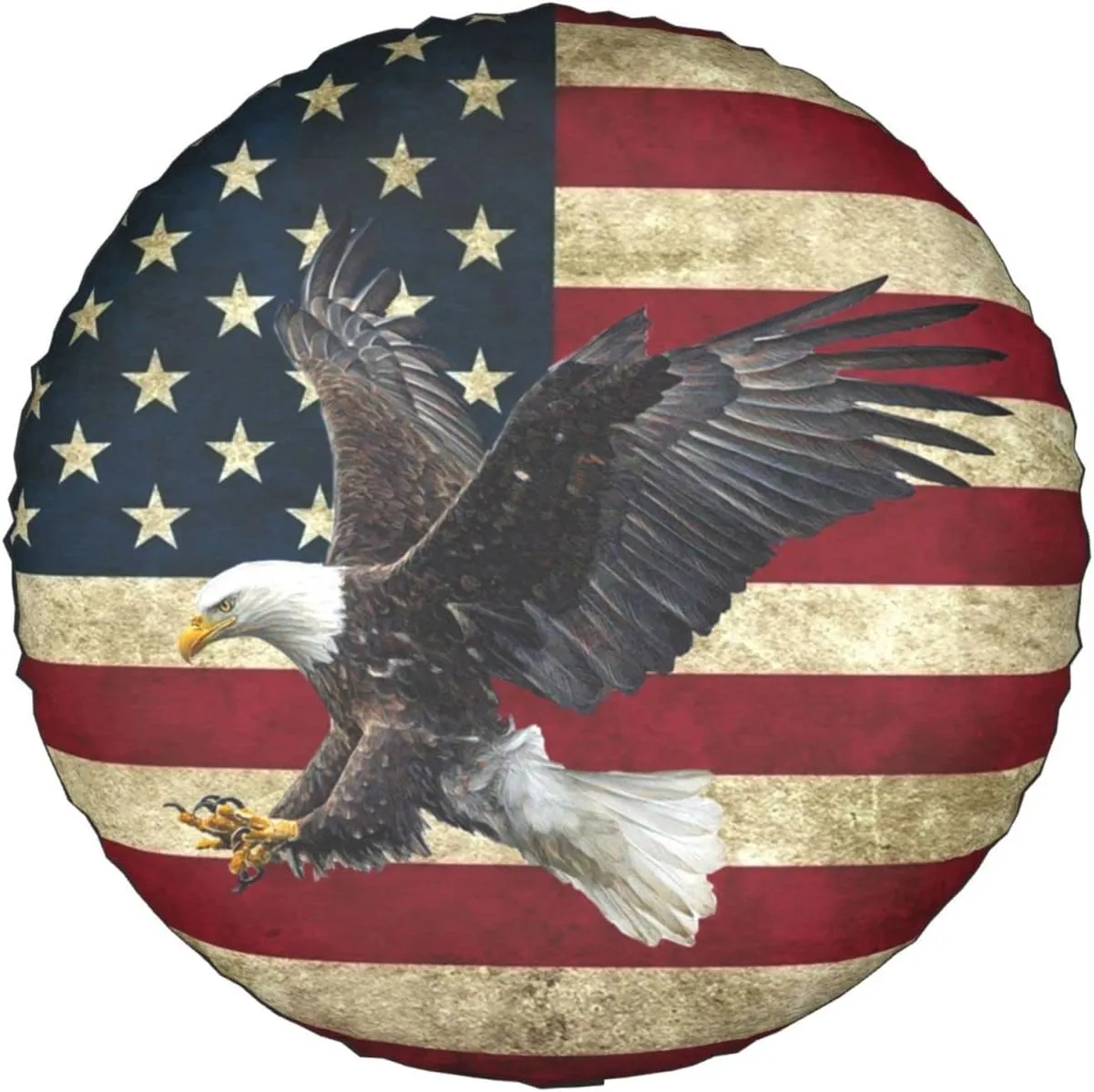 Spare Tire Cover Bald Eagle American Flag Tire Covers Protector Wheel Tire Covers Weather-Proof for Trailer RV SUV Truck Camper Travel Trailer Accessories Polyester (Bald Eagle, 17inch)
