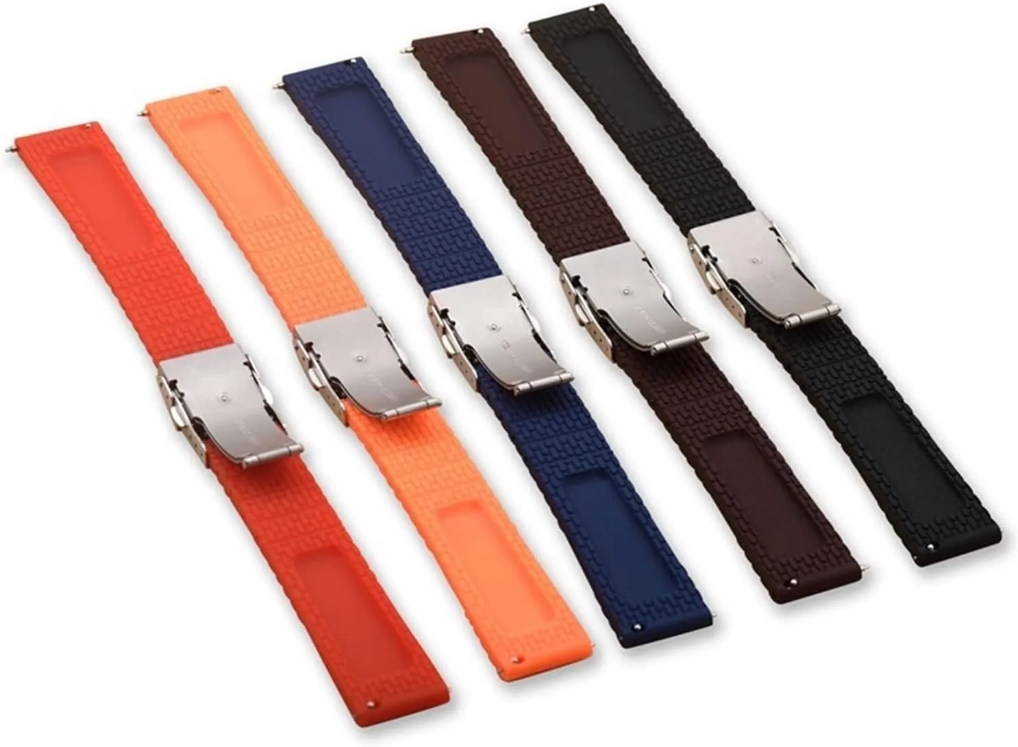 Sport Rubber Diver Watchband Watch Strap with Deployment Buckle Clasp Replacement Band
