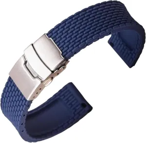 Sport Rubber Diver Watchband Watch Strap with Deployment Buckle Clasp Replacement Band