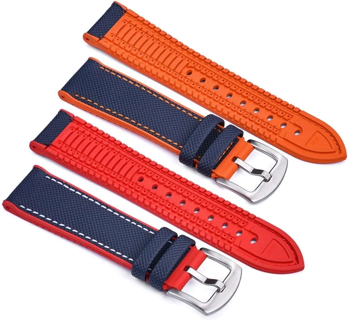 Sports Fluoro Rubber Leather Watch Strap Bracelet Quick Release Watchbands Diving Waterproof Watch Replacement Band