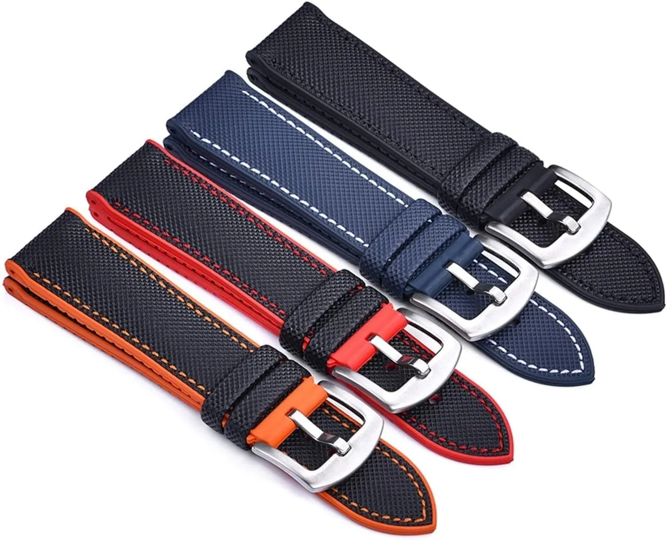 Sports Fluoro Rubber Leather Watch Strap Bracelet Quick Release Watchbands Diving Waterproof Watch Replacement Band