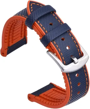 Sports Fluoro Rubber Leather Watch Strap Bracelet Quick Release Watchbands Diving Waterproof Watch Replacement Band