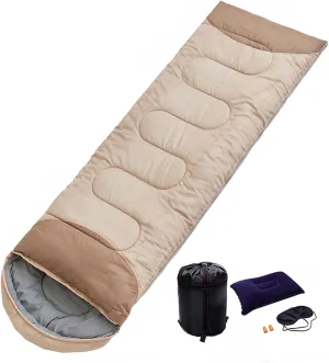 Spring Season Sleeping Bag, Lightweight & Waterproof Sleeping Bags for Adults and Kids, Ideal for Camping, Backpacking, and Hiking, Indoor and Outdoor Use