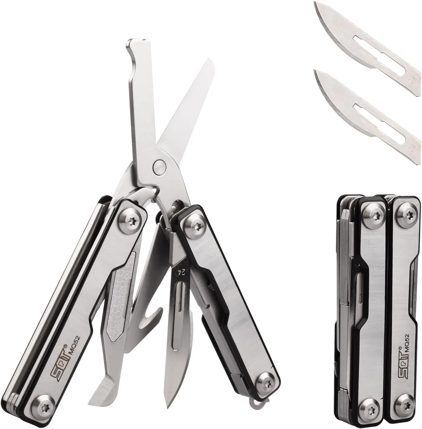 SQT2052 9-in-1 Multitool - Foldable, Professional Multitool for Men, DIY, Outdoor Camping, Home Repairs, Survival Kit, Hiking, Fishing, Emergency Use, Compact & Durable, Ideal Gift for Men
