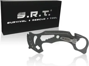 S.R.T. Survival Rescue Tool - 14 Function Premium Rescue Automobile Multitool for Everyday Carry Personal Protection Applications with Seat Belt Cutter and Window Breaker - TSA Compliant
