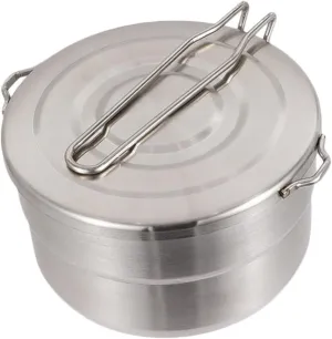 Stainless Steel Backpacking Cookware for Camping and Hiking Durable Lightweight Outdoor Cooking Pot with Non Stick Design and Comfortable Grip Handle