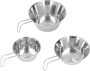 Stainless Steel Camping Bowl Set Portable BBQ Folding Mug Bowls Mountaineering Picnic Cookware for Outdoor Hiking