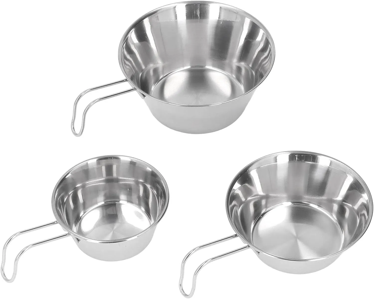 Stainless Steel Camping Bowl Set Portable BBQ Folding Mug Bowls Mountaineering Picnic Cookware for Outdoor Hiking