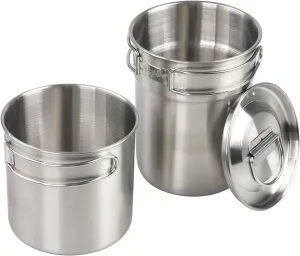 Stainless Steel Camping cookware Portable Pot Set Portable Cooking Pot Stainless Steel Cookware Set Camping Cup Outdoor Portable Cooking Pot 2-3 People Camping Cookware