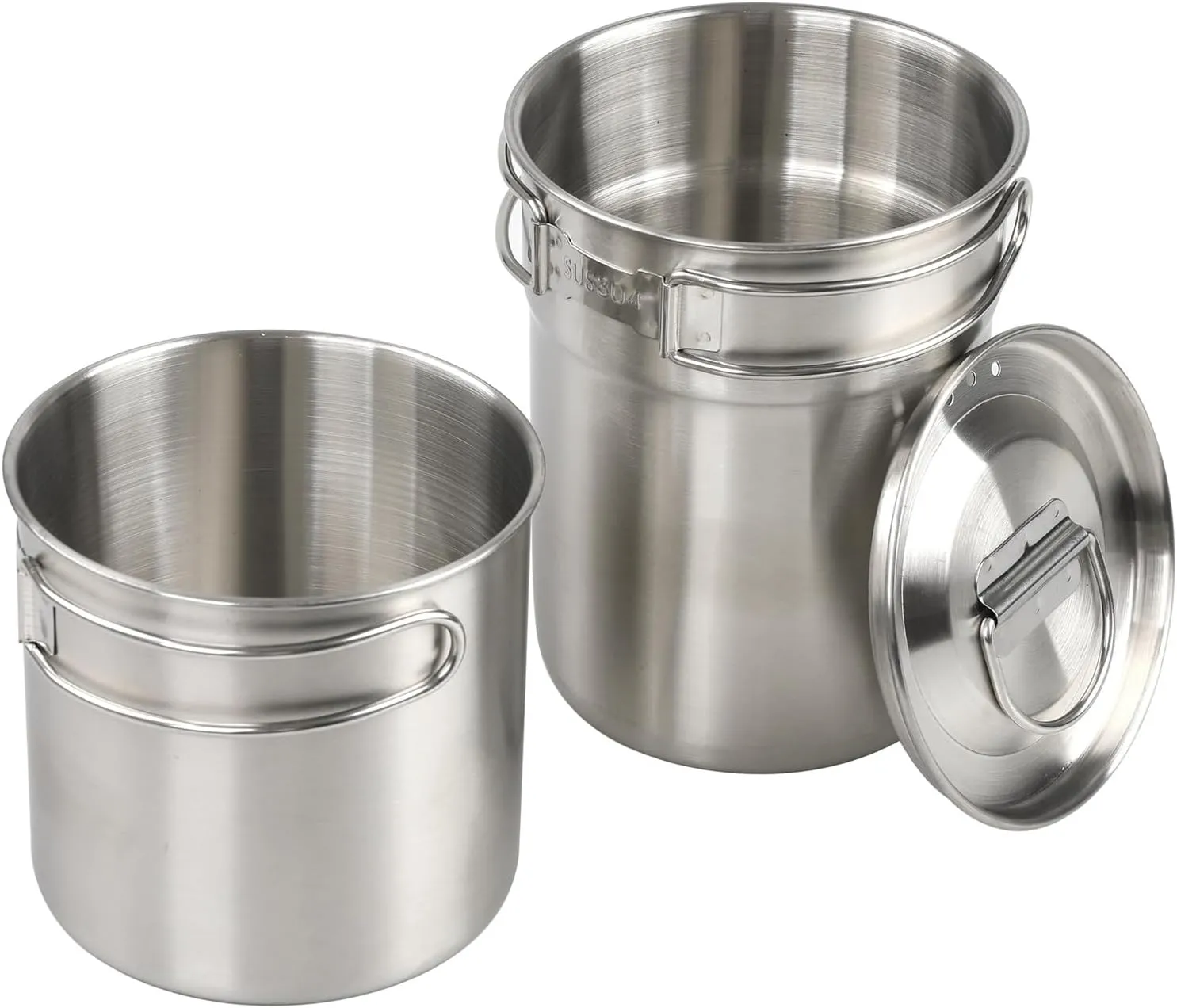 Stainless Steel Camping cookware Portable Pot Set Portable Cooking Pot Stainless Steel Cookware Set Camping Cup Outdoor Portable Cooking Pot 2-3 People Camping Cookware