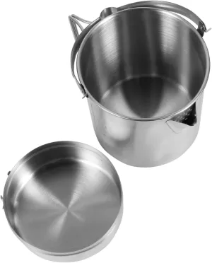 Stainless Steel Camping Pot Set Hiking Cooking Pot Portable Outdoor Pan