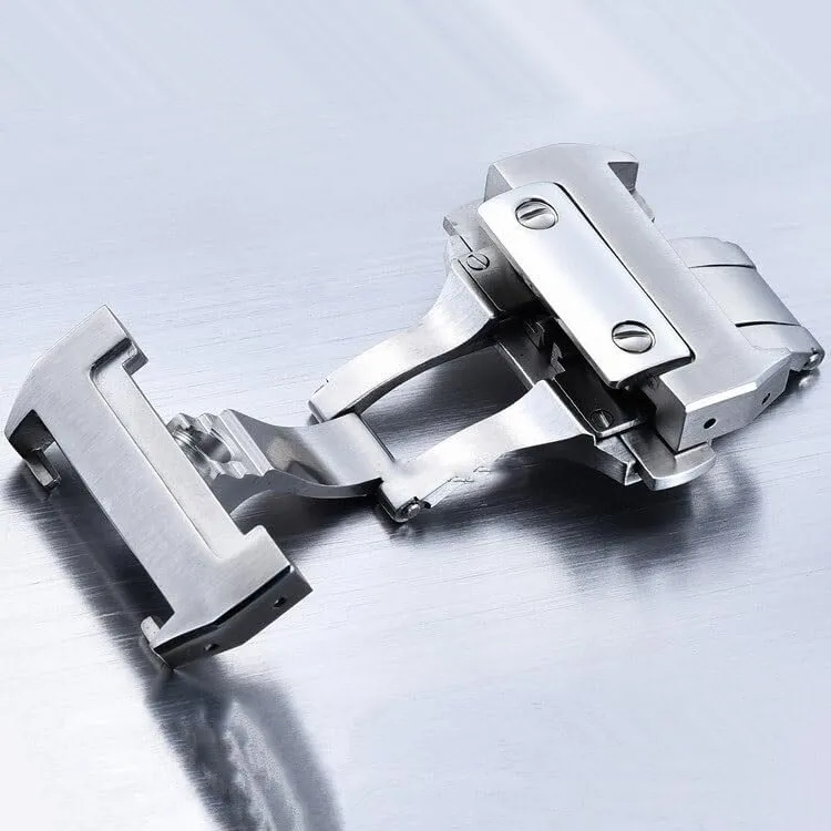 Stainless Steel Double-Press Butterfly Watch Buckle for Cartier Santos Folding Buckles(21mm)