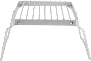 Stainless Steel Folding Campfire Grill Grid Shaped Camping Grate for Outdoor Picnic BBQ